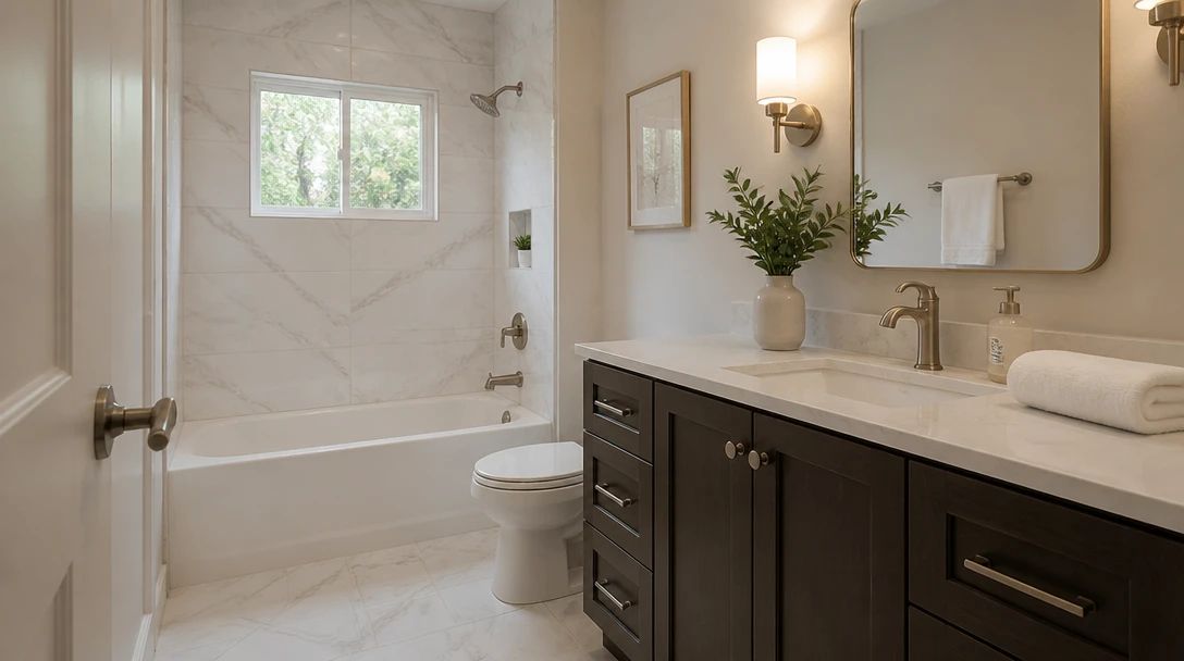 Preview Tile, Vanity, and Light Before You Demo