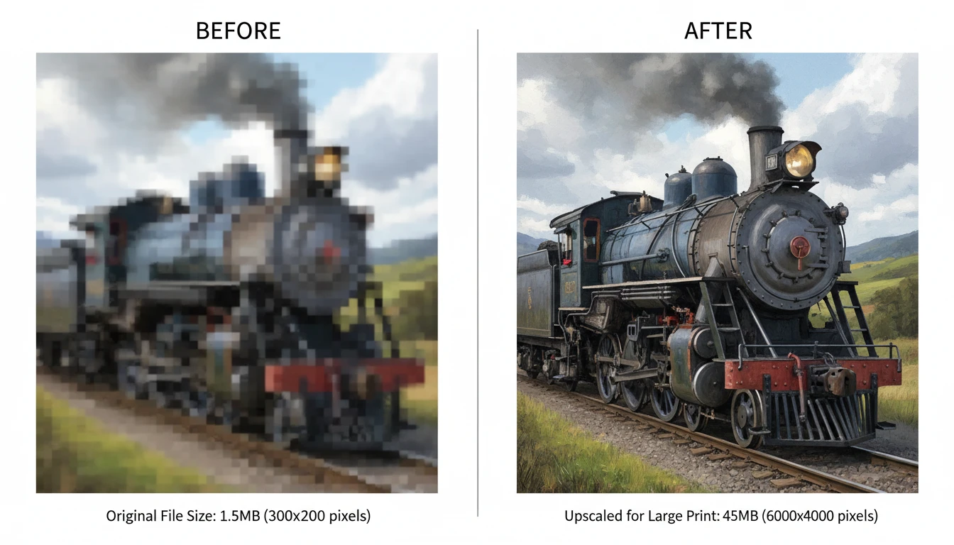 Print-Ready High-Resolution Enlargement