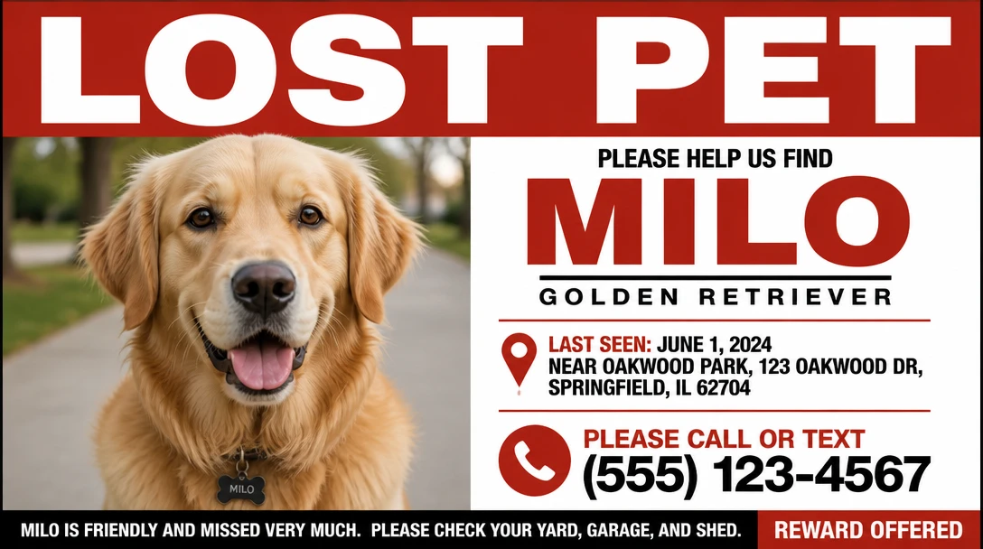 Make a Lost Pet Flyer in Minutes