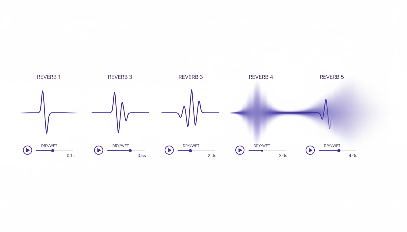 Five reverb depths from dry to drenched