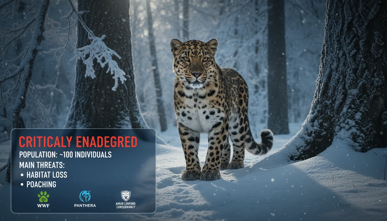 Endangered animal with conservation status and threat information display