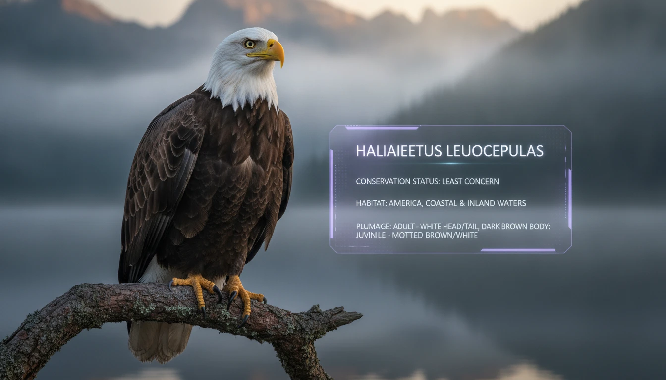 AI identifying a bird species from a photo with species information overlay