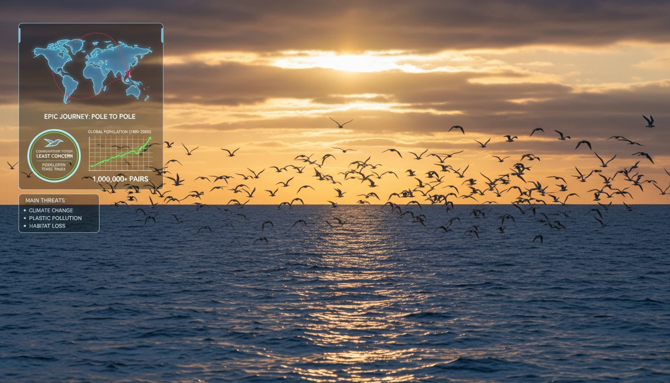 Bird migration map with conservation status and threat information