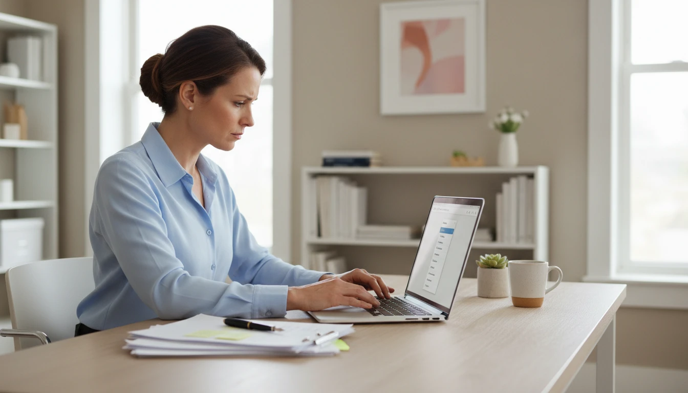 Writer selecting the correct English variant for an international document on a laptop