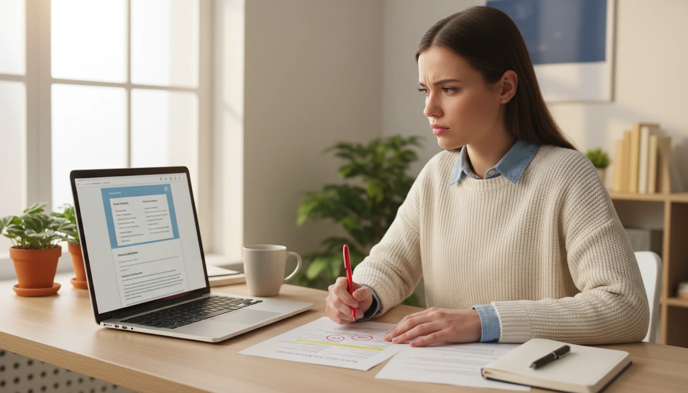 Email marketer reviewing campaign subject line variations on a laptop