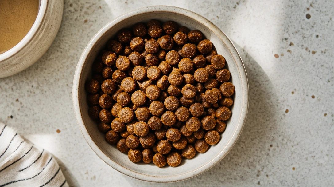 Pile of kibble in a bowl