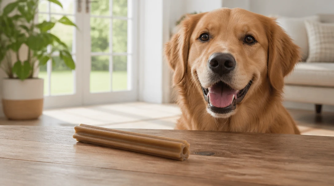 Dental chew on a table