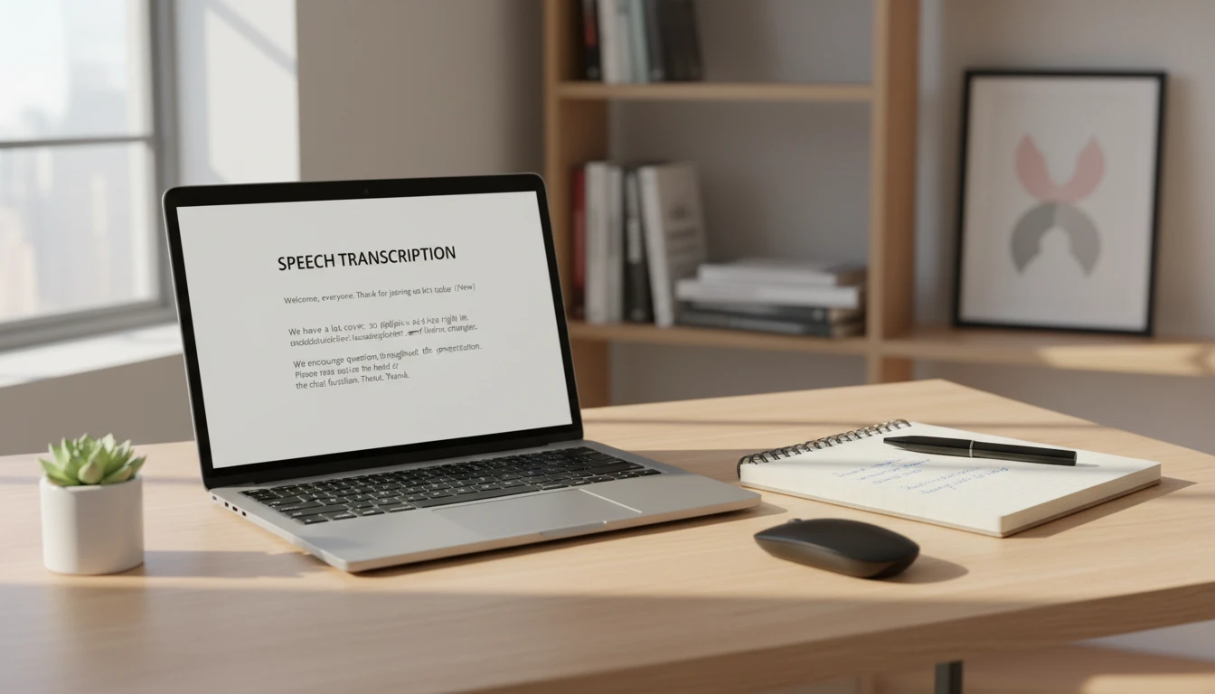 Clean formatted transcription document displayed on a screen showing proper paragraph breaks and punctuation