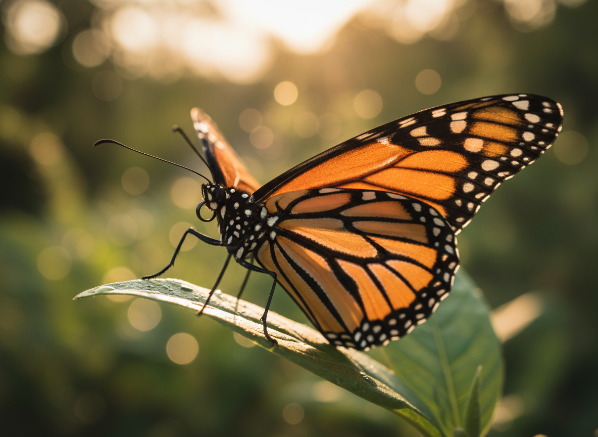 Golden Hour Monarch Butterfly