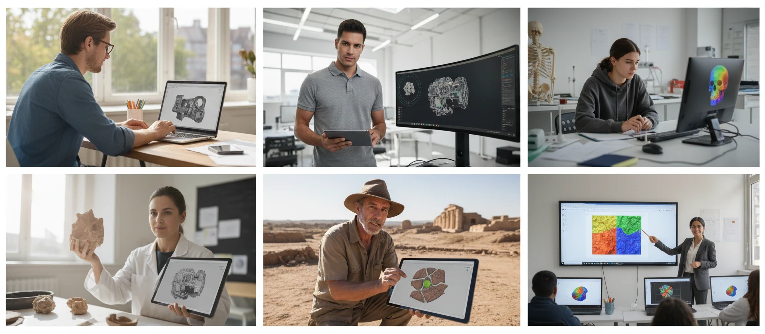 People using a PLY viewer for 3D scanning, research, and engineering