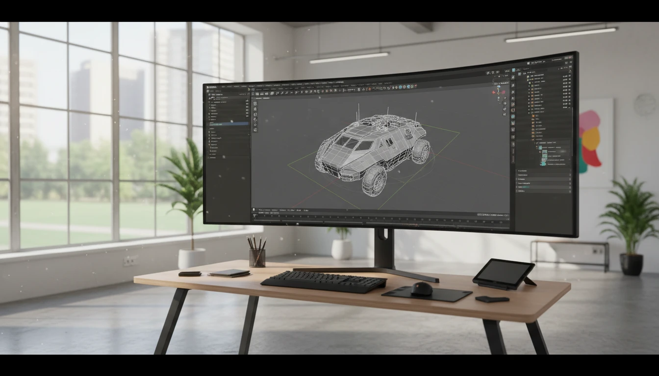 A 3D model from a 3MF file opened in a DCC application for editing