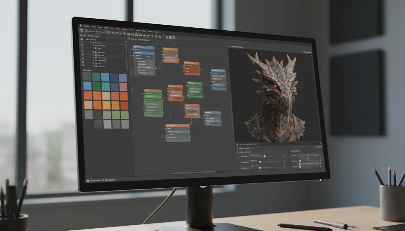 A material editor in a DCC tool showing colors imported from 3MF