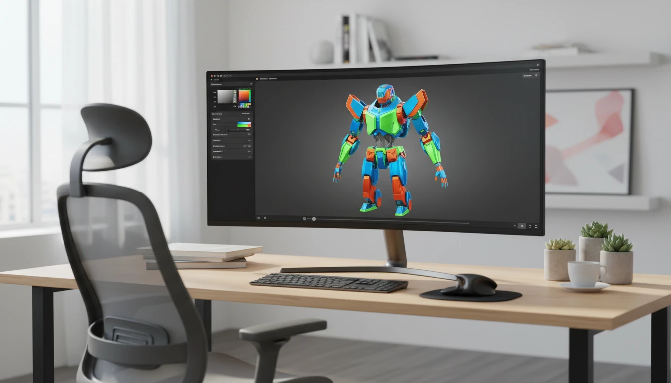 A 3D model with PBR material colors shown in a web viewer