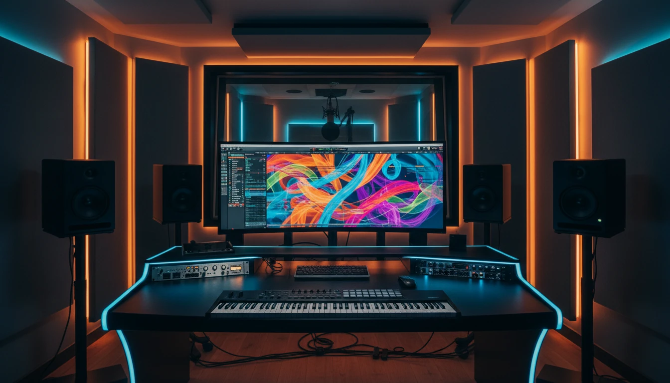 Audio producer working in a DAW on a studio computer