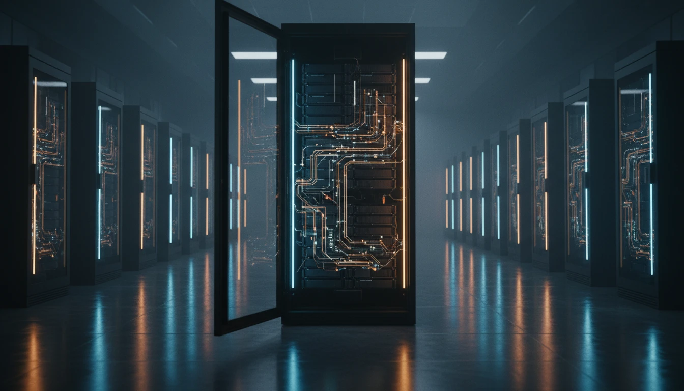 Server rack processing audio data in a data center