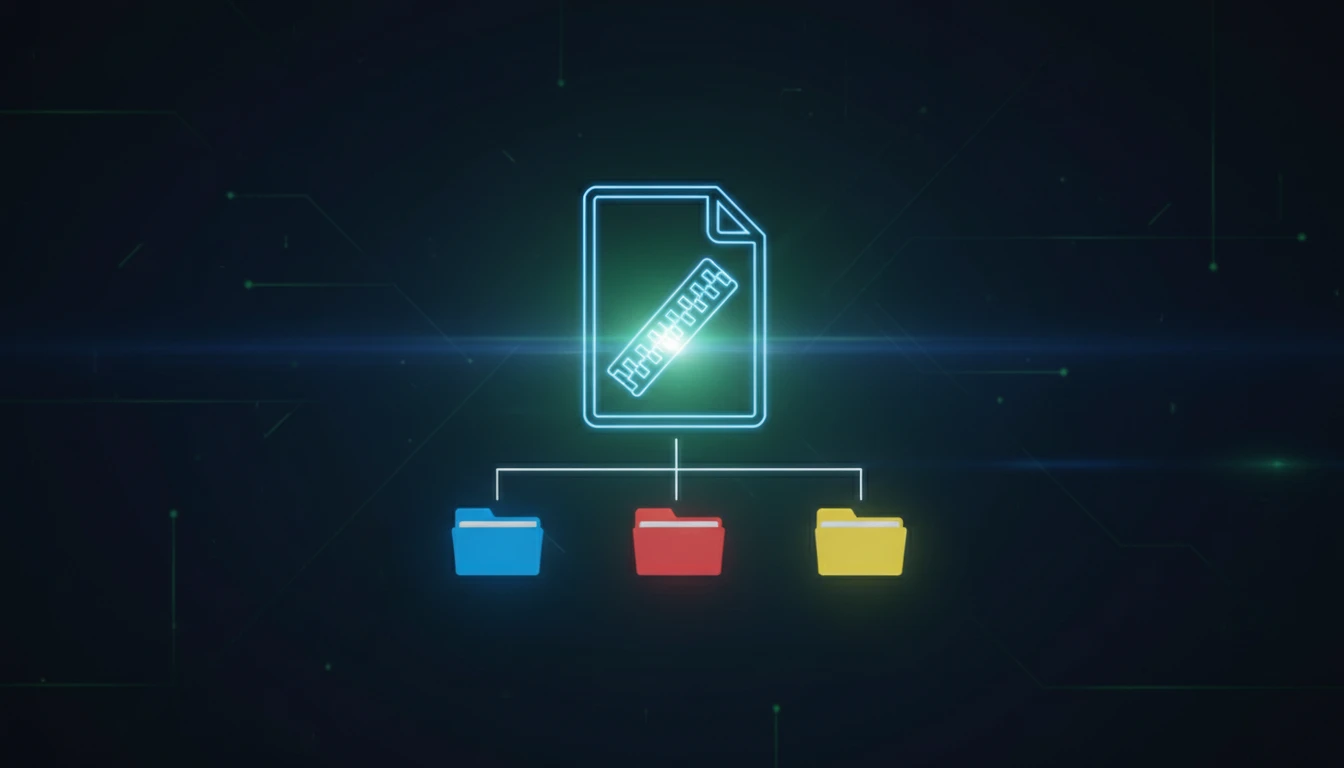 A ZIP file icon with organized iOS, Android, and Desktop folders