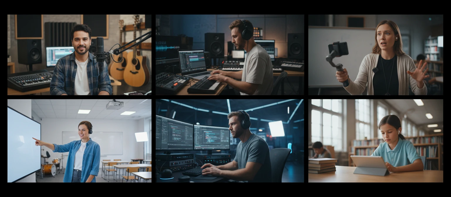 People using an audio editing tool