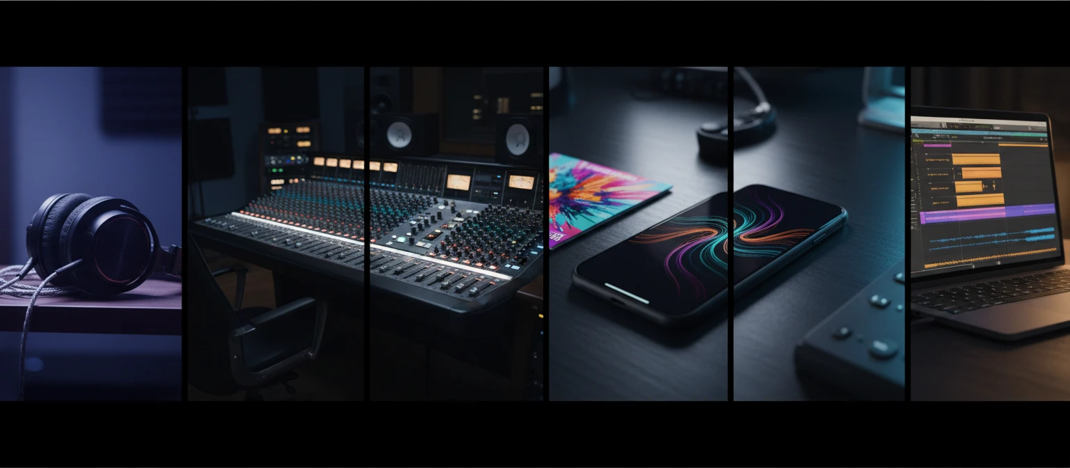 Audio devices from headphones to professional studio equipment