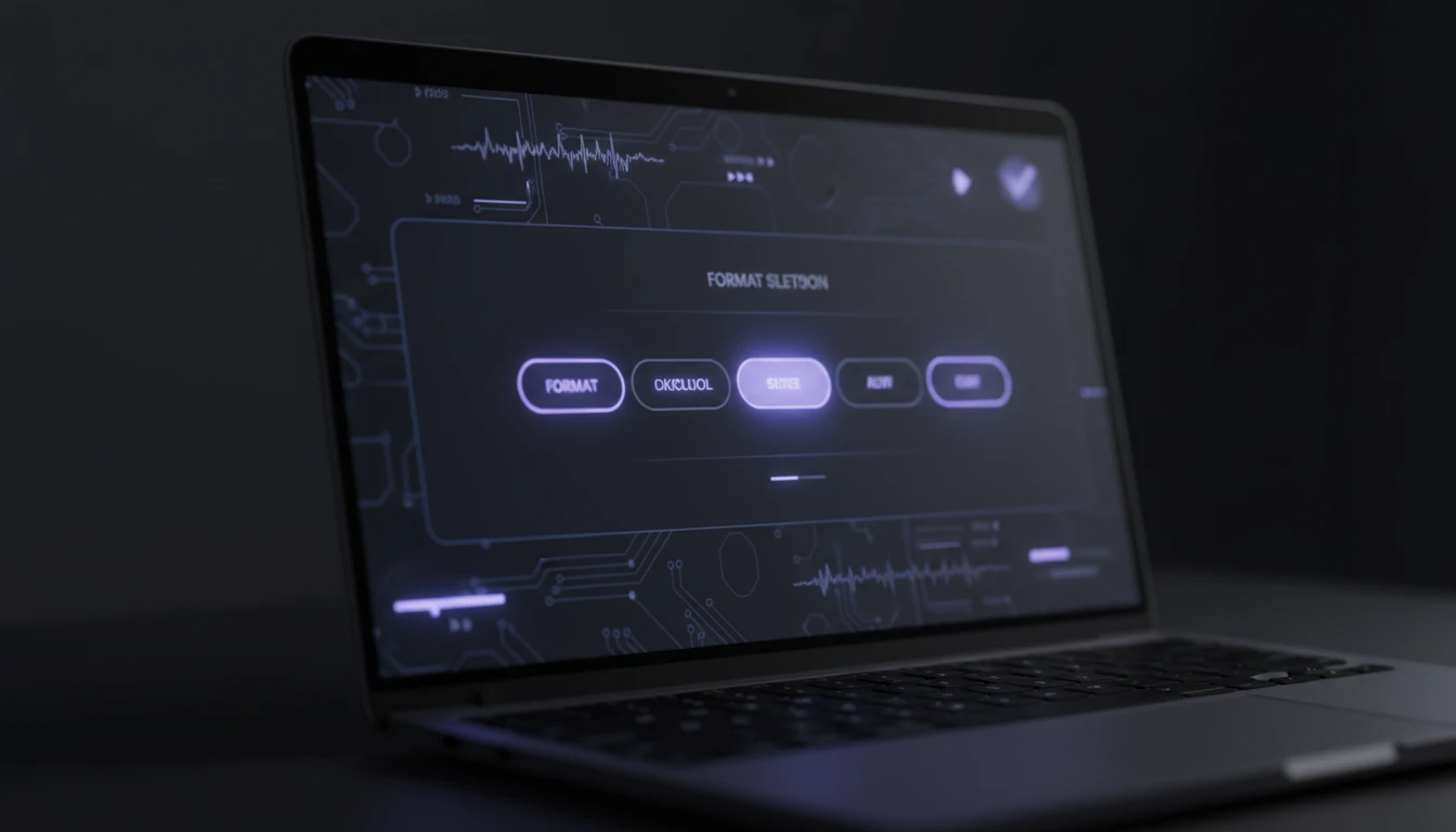 Audio format selection interface