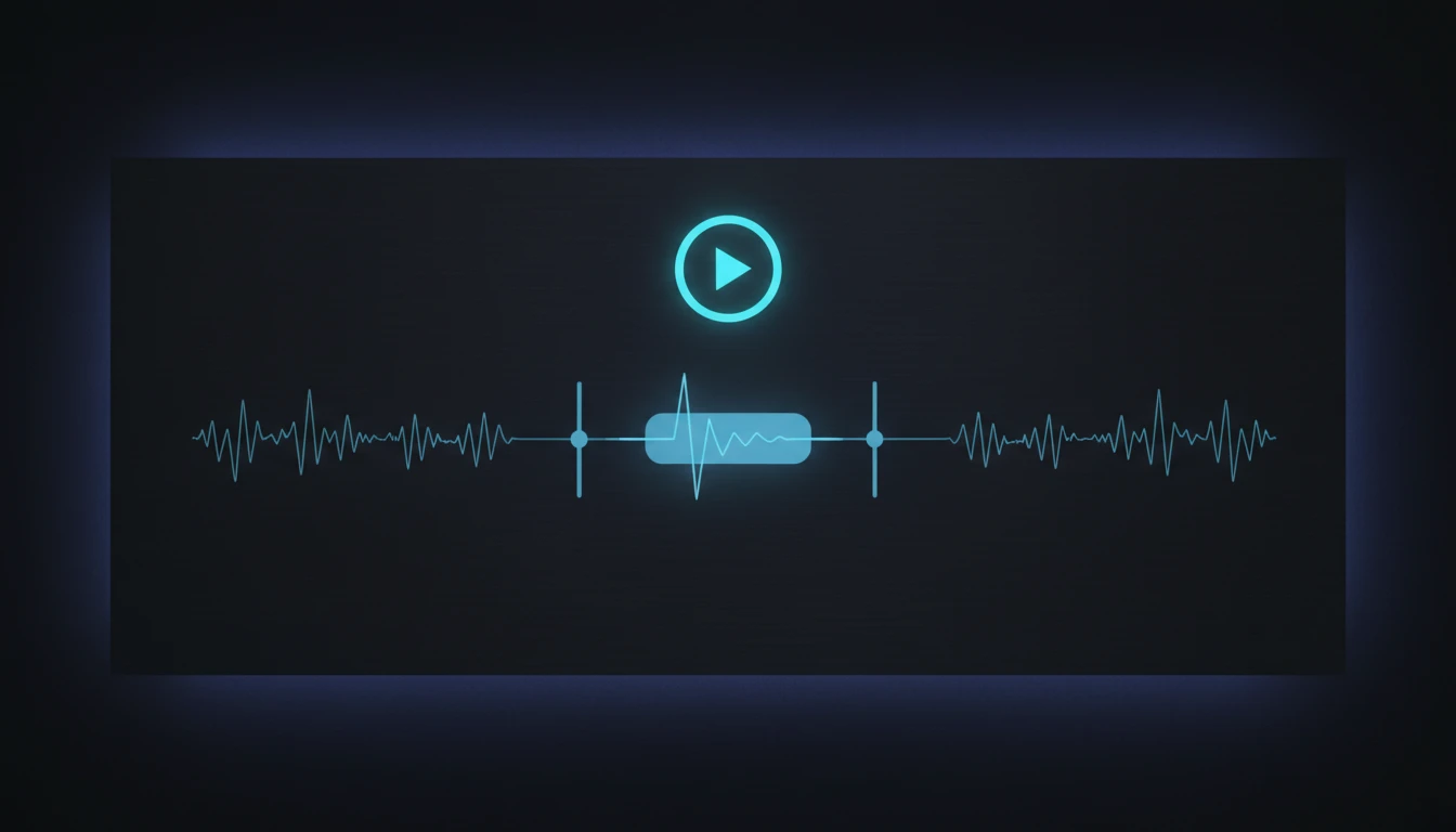 Audio player with waveform selection highlighted