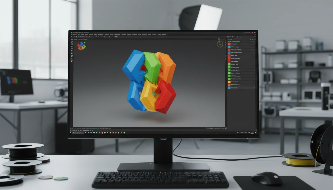A multi-color 3MF model in a slicer with material assignments