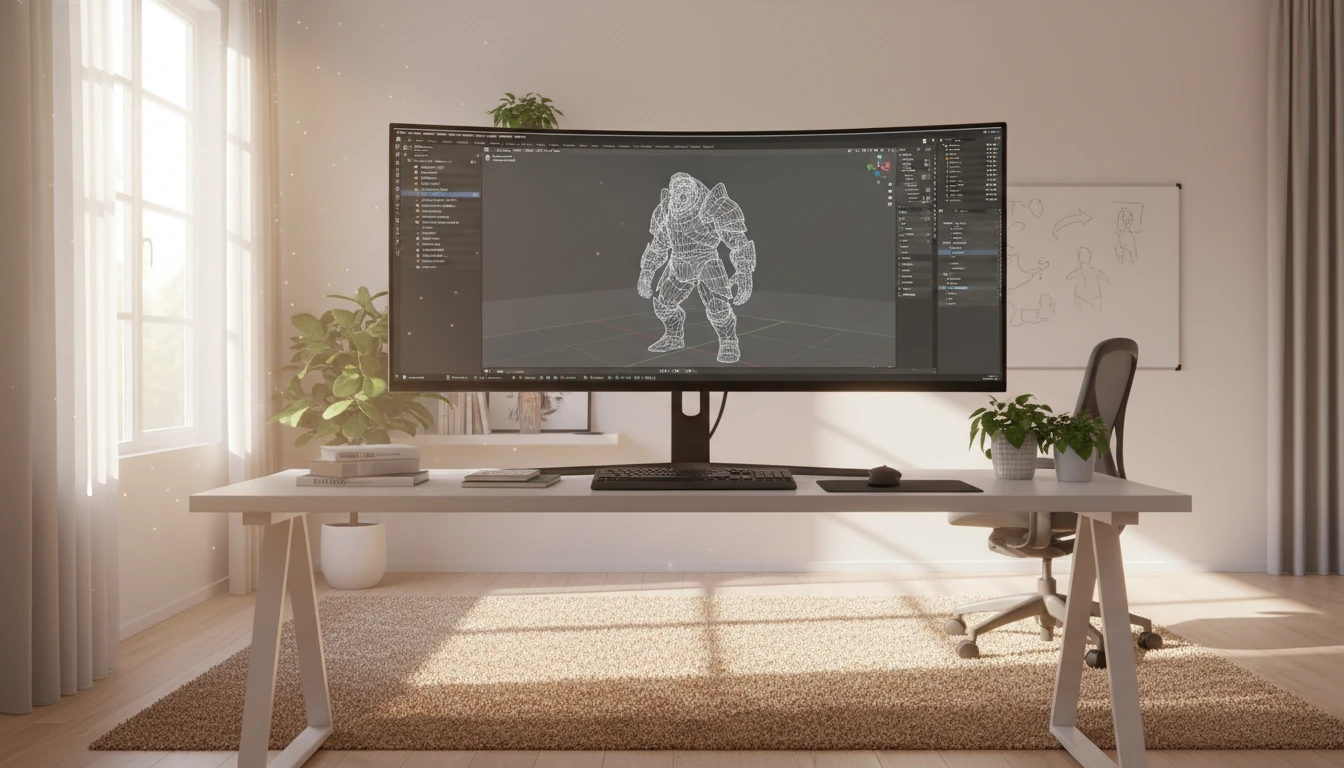 A COLLADA mesh converted to OBJ and opened in Blender