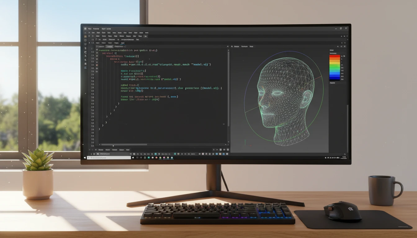 A developer running Open3D mesh processing on a PLY converted from DAE