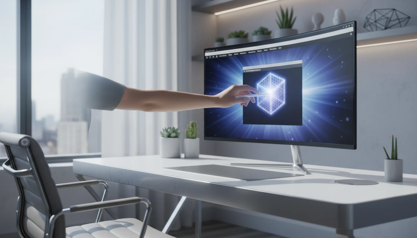 GLB 3D model being dragged into the browser editor