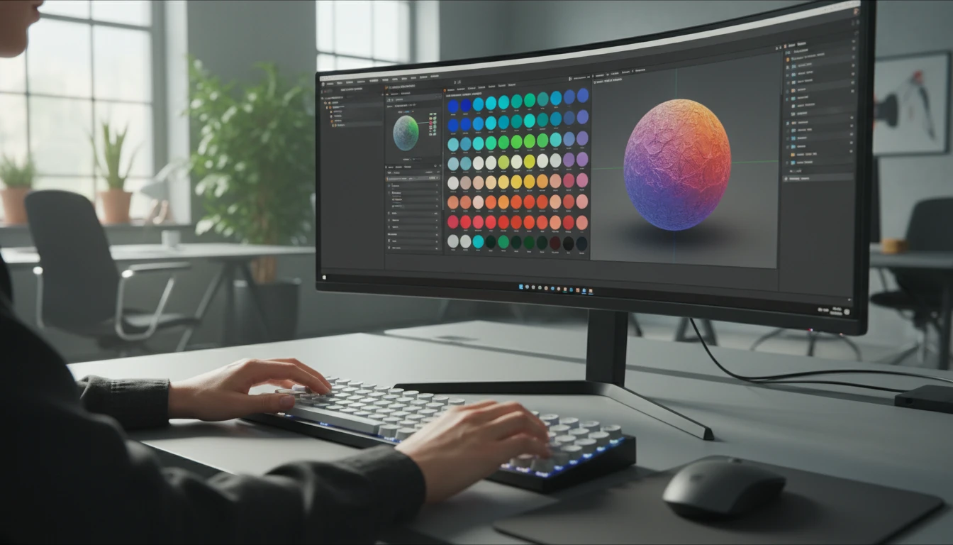 Material color and texture controls for a 3D model