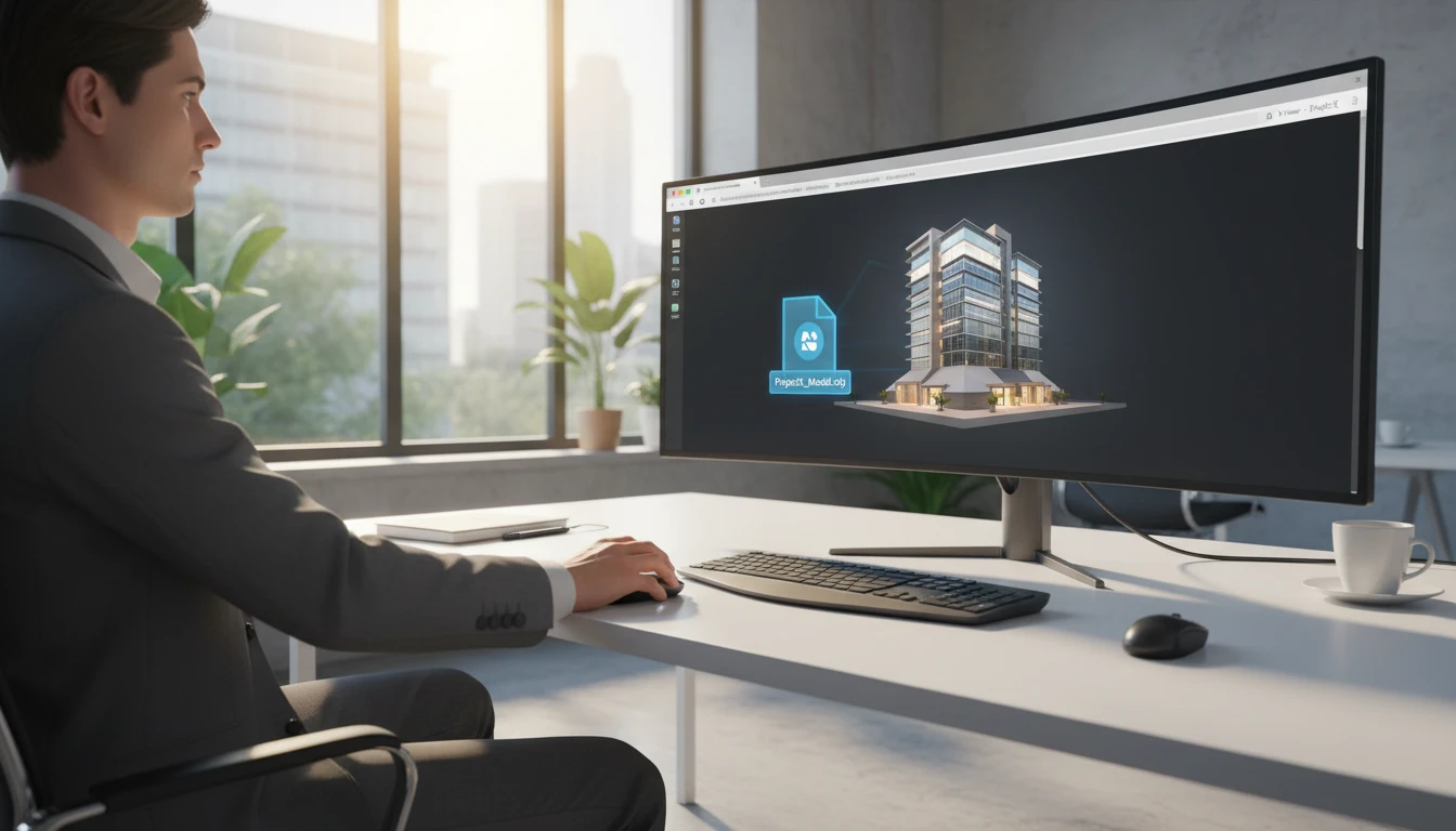 Person dragging a 3D model file into a browser converter tool