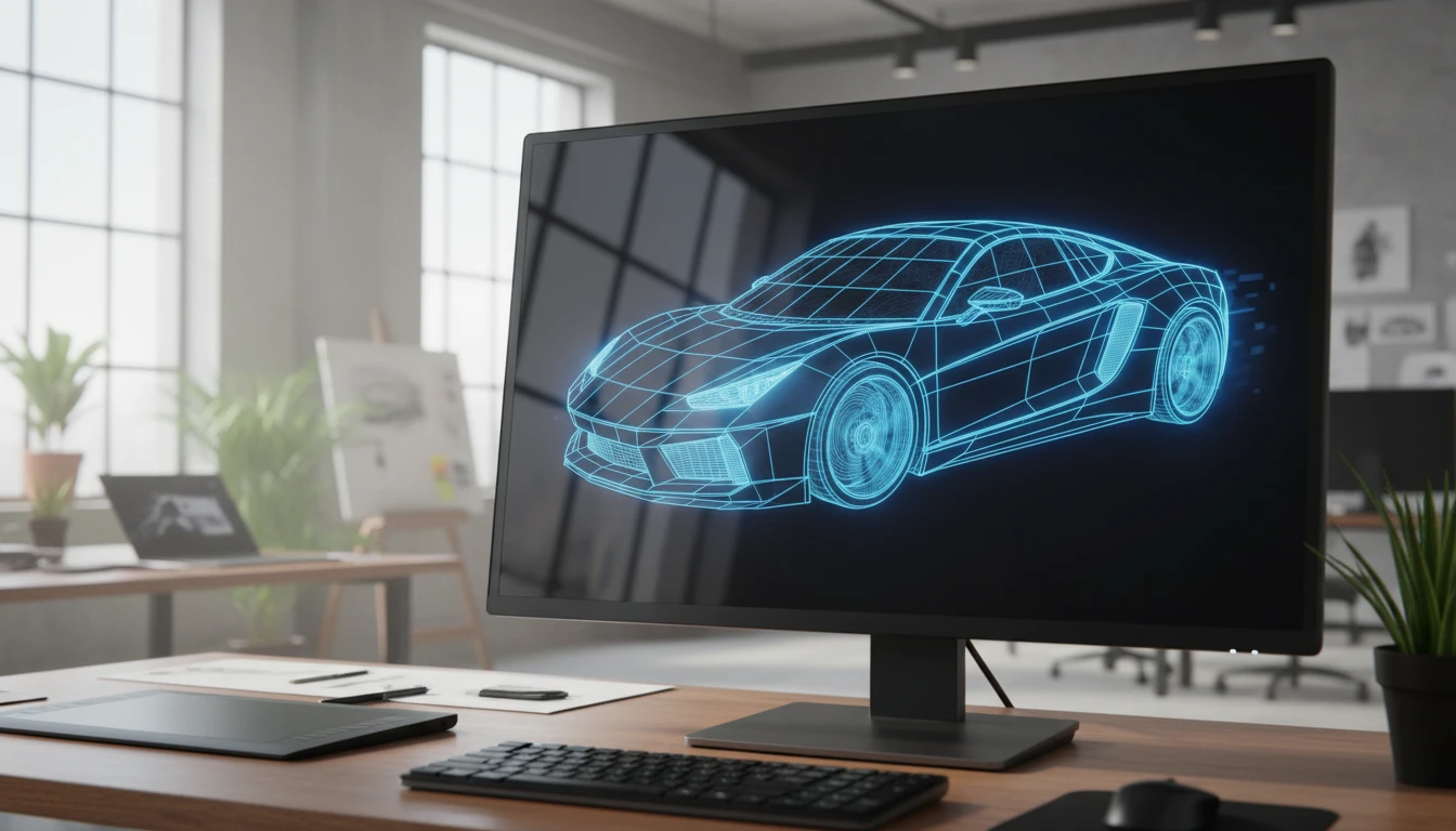 Wireframe view of a 3D model showing clean geometry