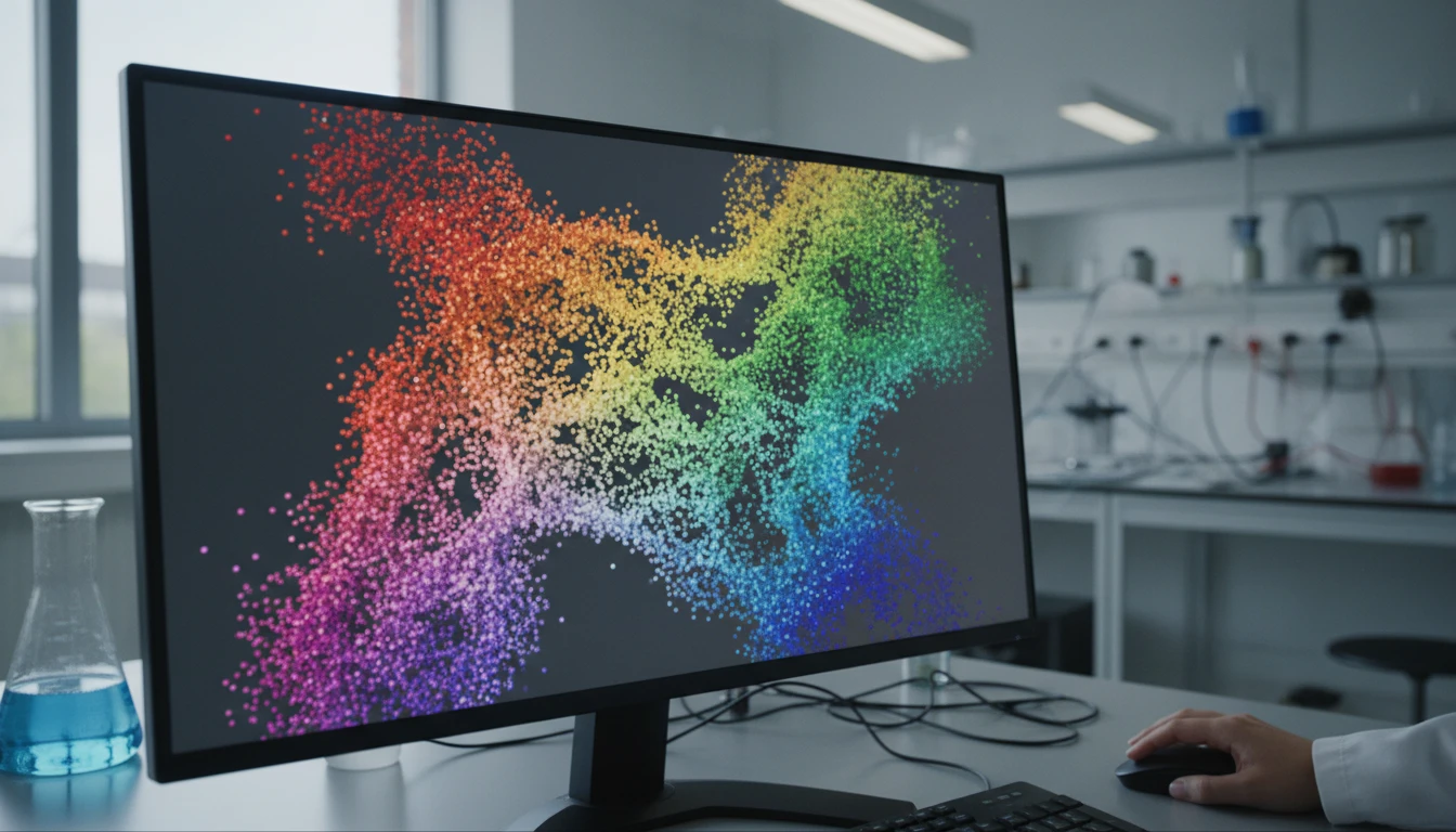 Colorful point cloud model with per-vertex colors visible