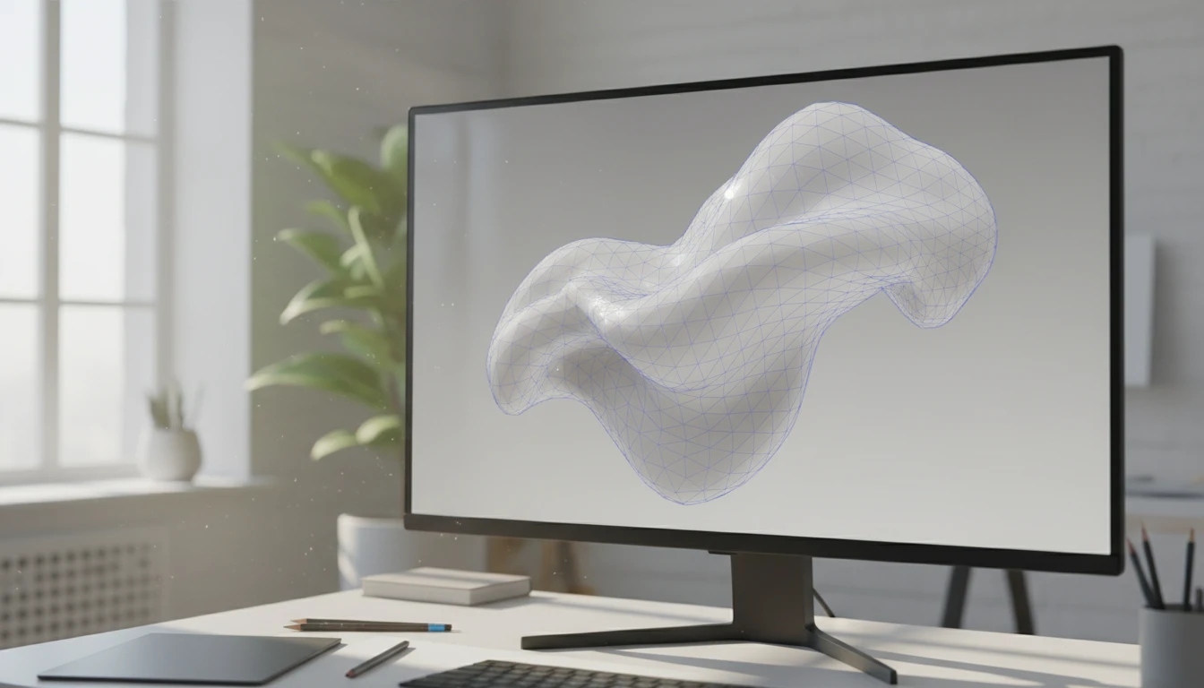 Wireframe view of a clean triangulated 3D mesh