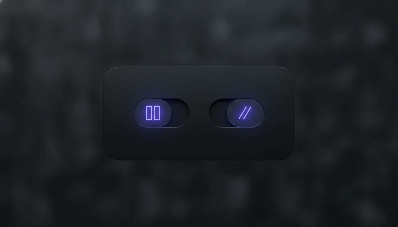 Unit toggle between metric and imperial in a dark UI