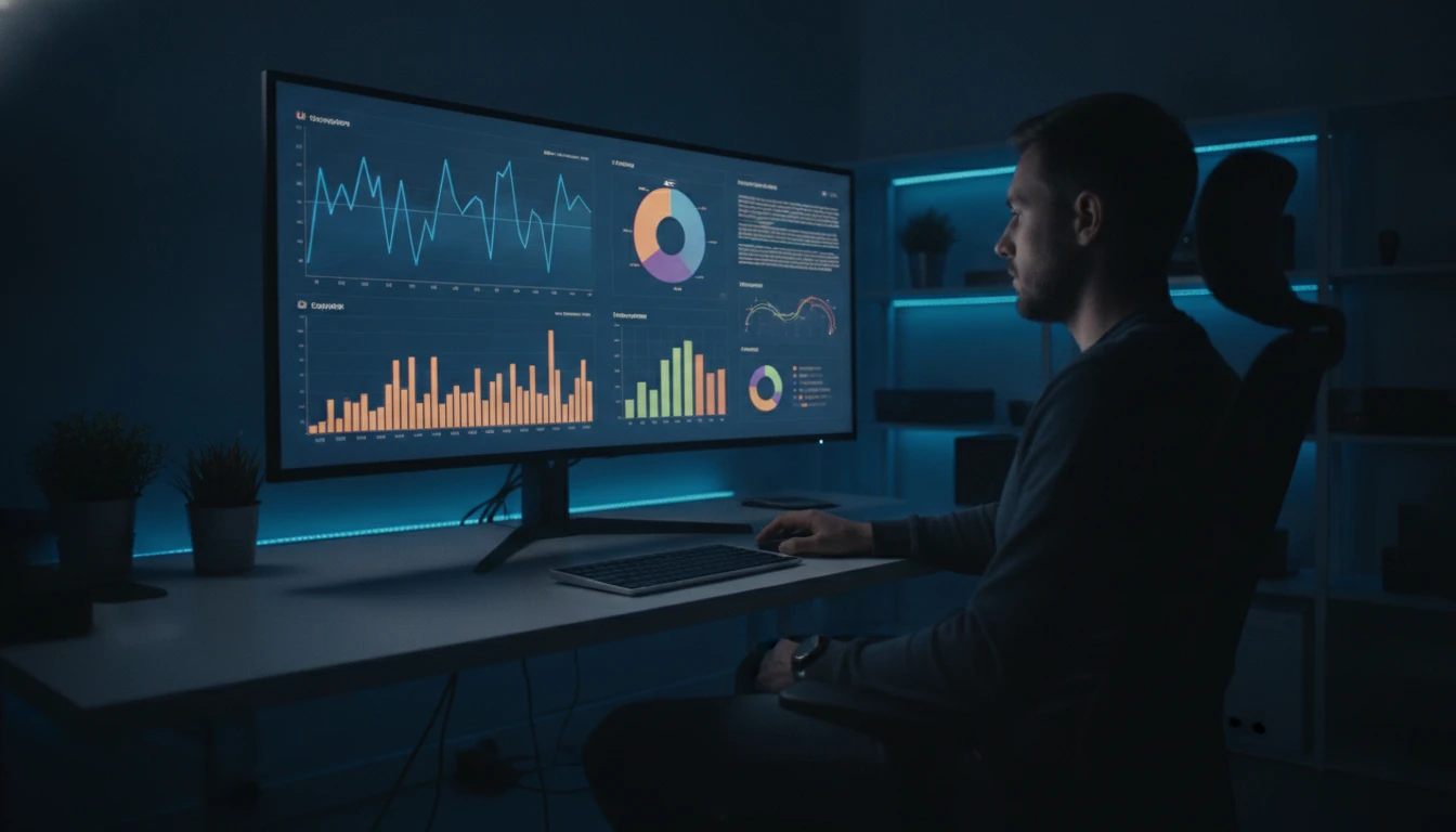 Server dashboard with streaming analytics and bandwidth graphs