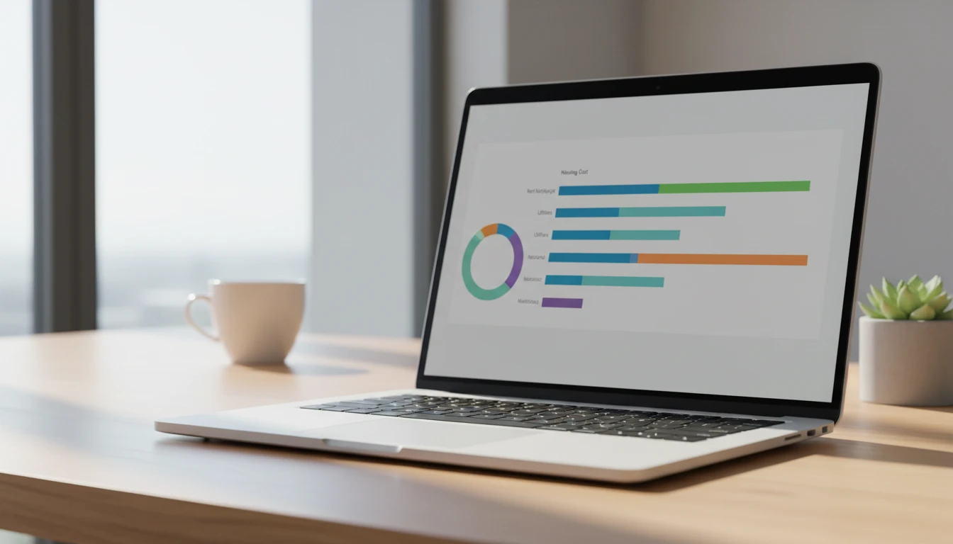 A breakdown of monthly housing costs on a screen