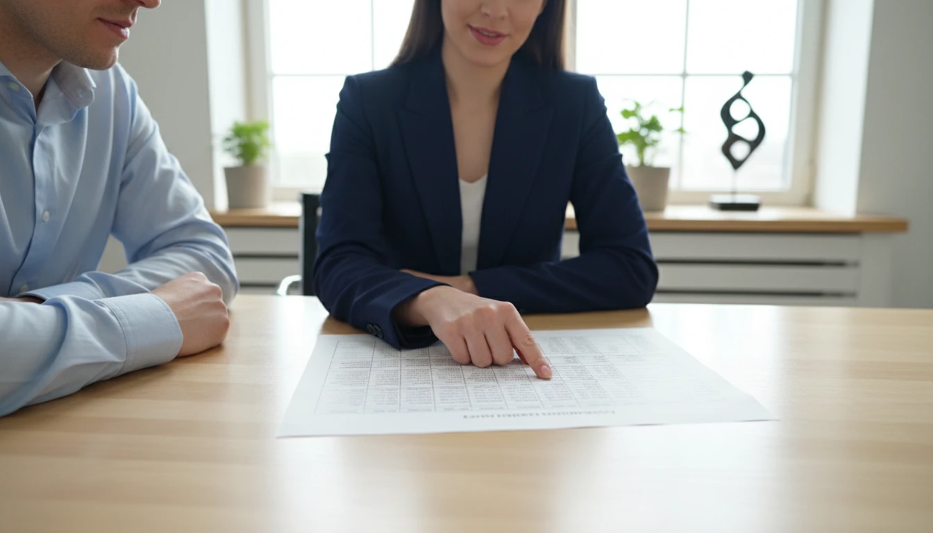 A detailed amortization table with monthly payment rows