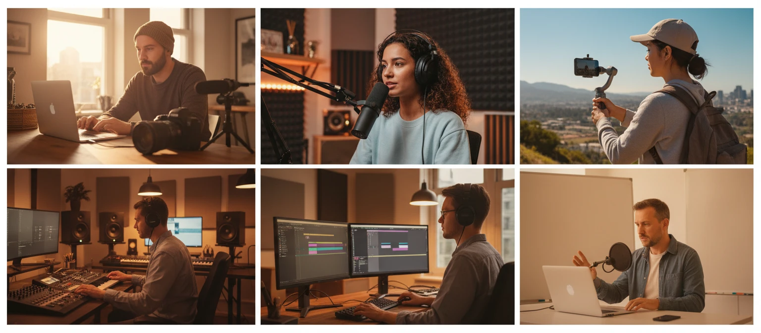 Filmmakers, podcasters, iPhone videographers, music producers, and video editors