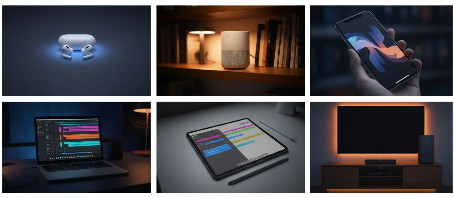Apple audio ecosystem devices showcasing ALAC playback