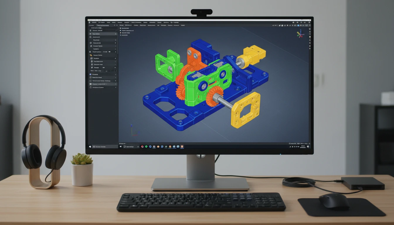 Color-assigned 3D model parts shown in a slicer application