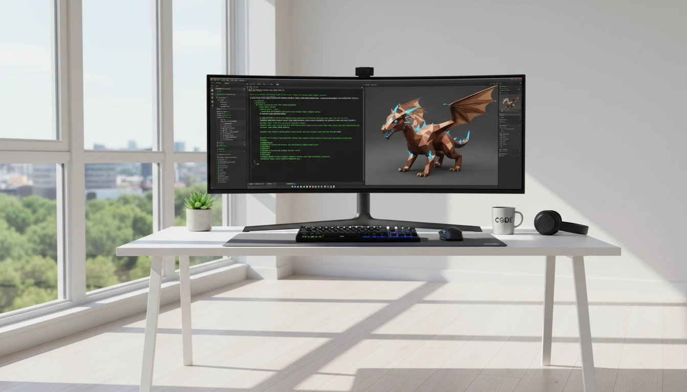 A developer using glTF-Transform tooling to optimize a 3D asset