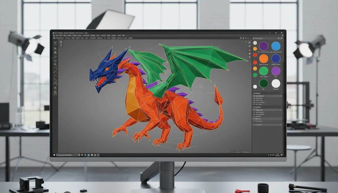A vertex-colored OFF mesh converted to a multi-color 3MF in a slicer