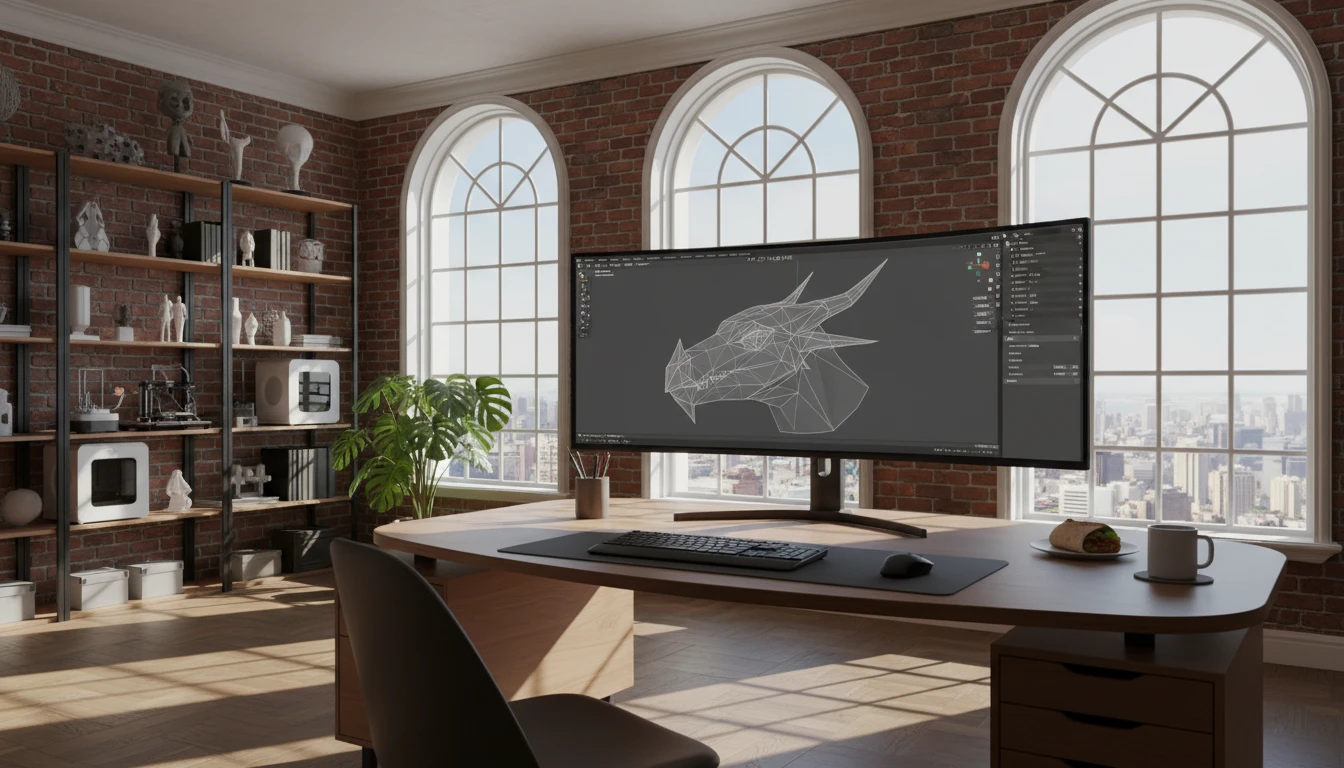 An OFF mesh converted to COLLADA and imported in Blender