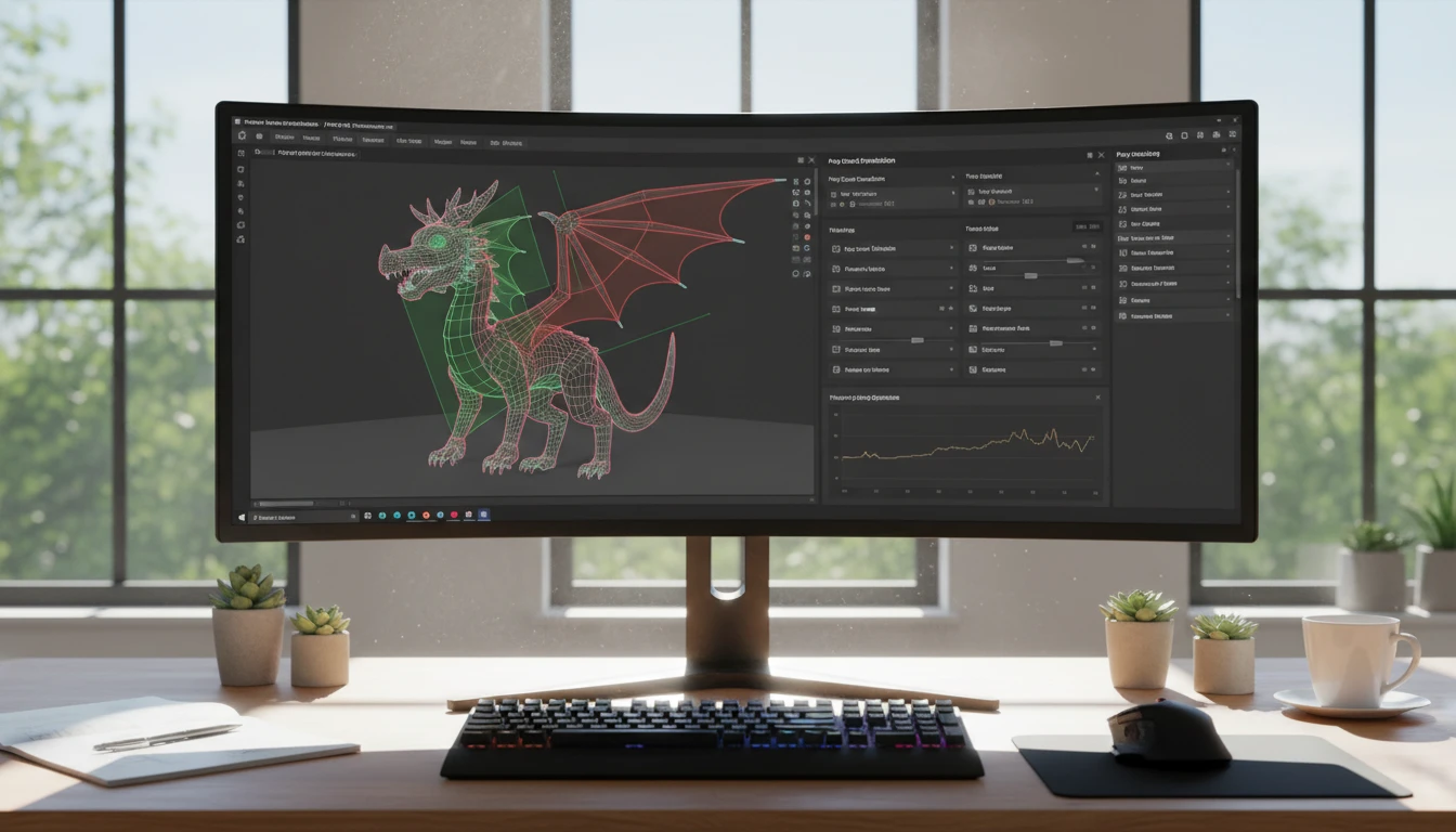 A developer using glTF tooling to process a converted mesh