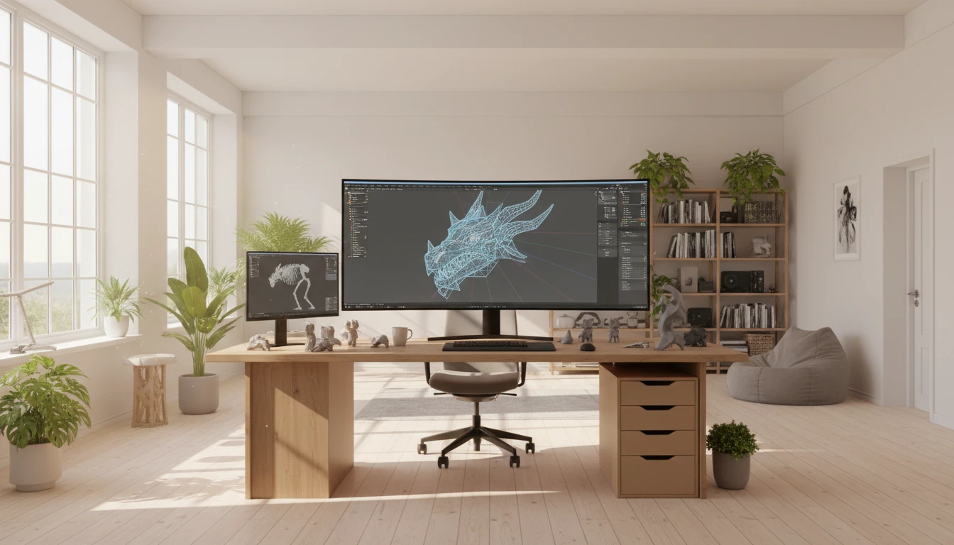 An OFF research mesh converted to OBJ and opened in Blender