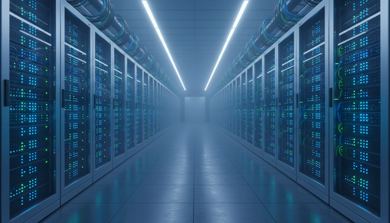 Server rack processing audio data in a data center