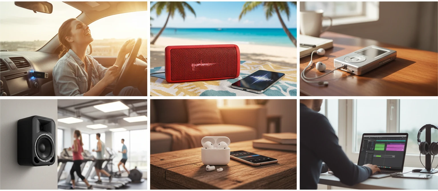 Everyday MP3 playback devices and audio sharing scenes