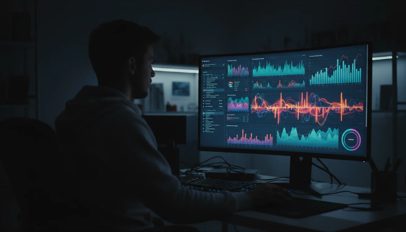 Server bandwidth dashboard with charts showing reduced data usage