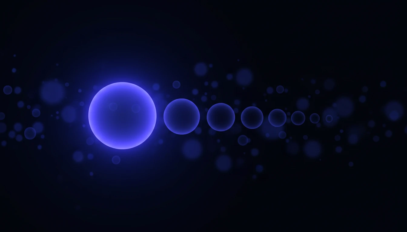 Glowing beat indicator dots on a dark screen