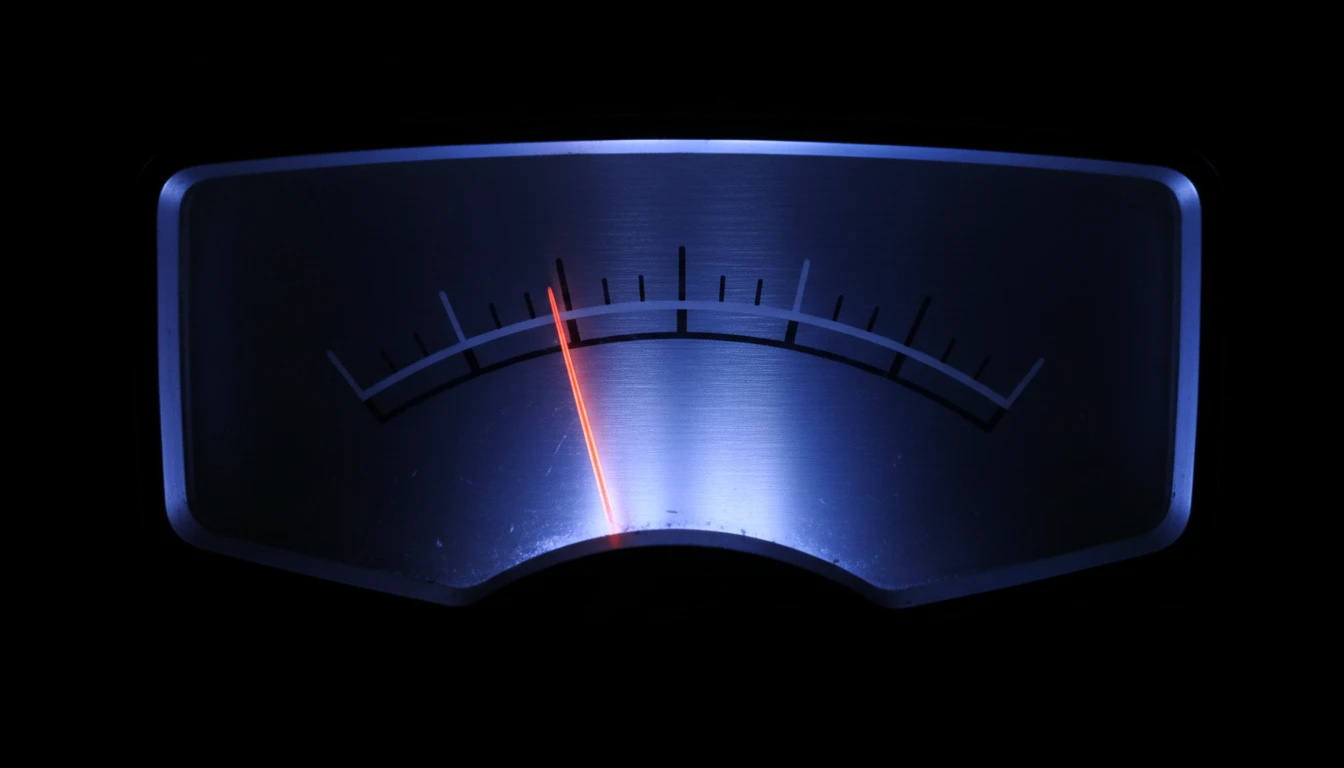 Tuner needle meter showing cents deviation